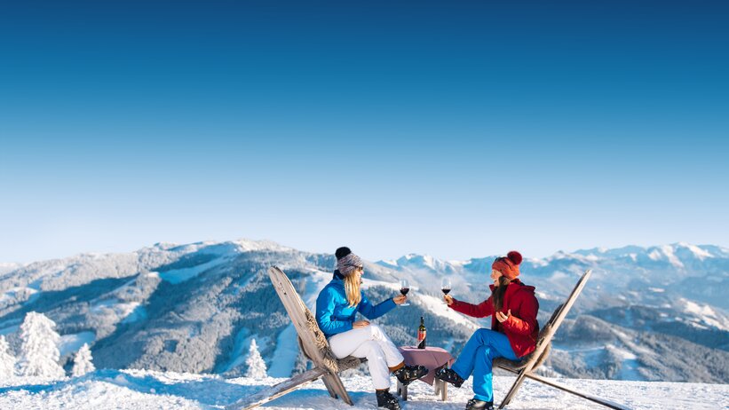 Ski and wine enjoyment for gourmets on the ski huts in Ski amadé